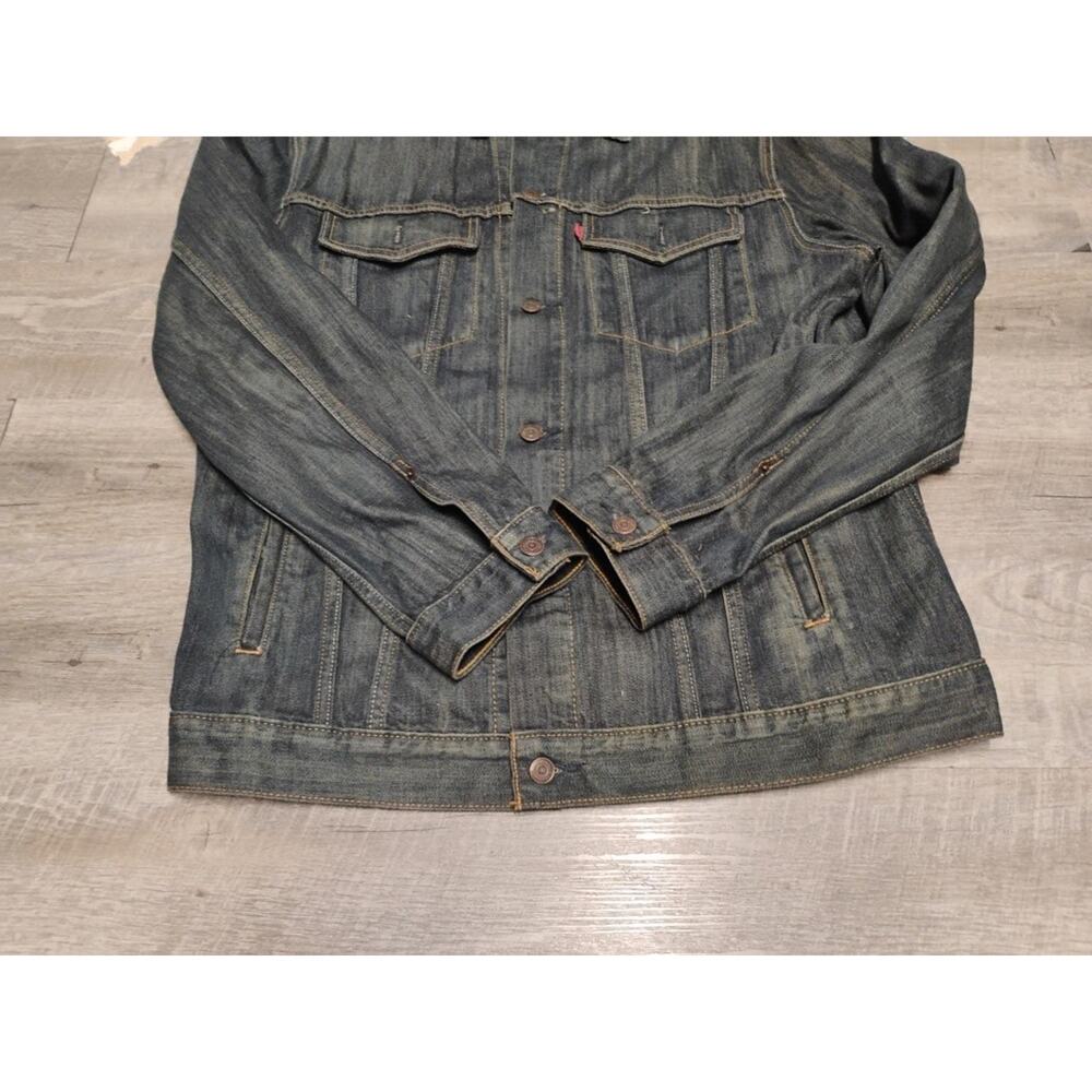 Levis Relaxed Trucker Jean Jacket Sz XXL dark wash indigo blue denim - Picture 3 of 9